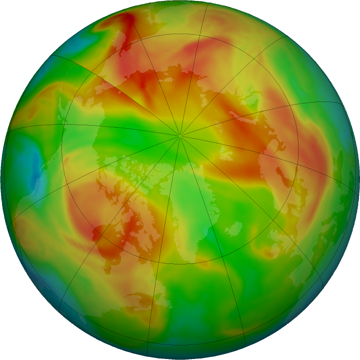 Arctic ozone map for 27 April 2021